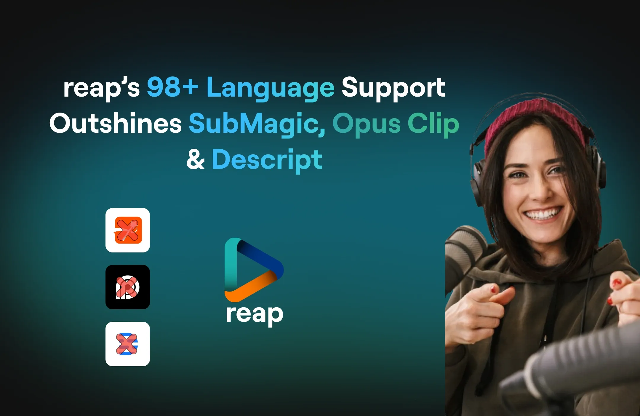 reap vs SubMagic, Opus Clip & Descript: Best Tool for Multilingual Video Editing